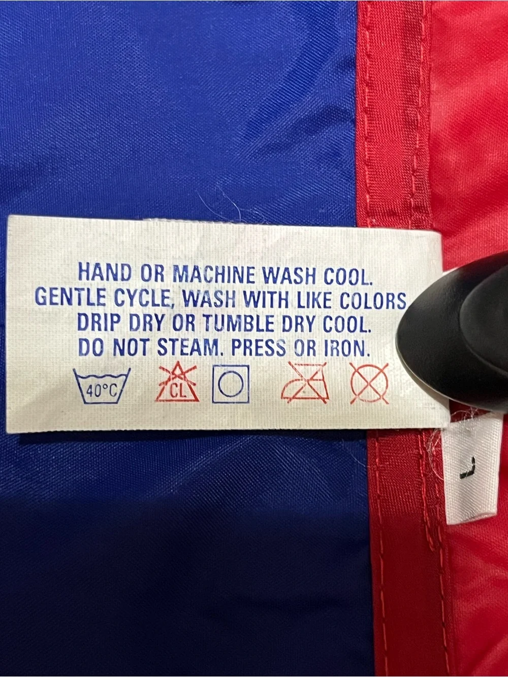Sierra Designs Red Hooded Utility Rain Anorak with Blue Trim Large Pockets